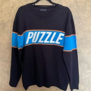 Arrange Puzzle Knit Pullover Sweater